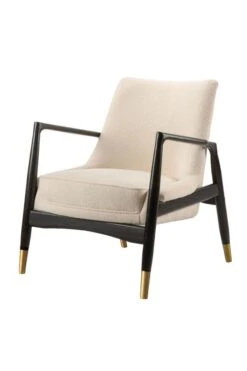 Porter Armchair - Ivory Borg - Black Base