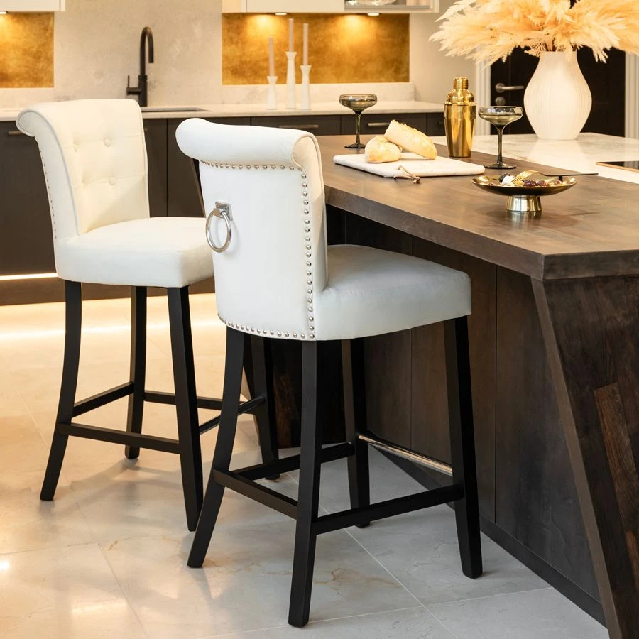 Positano Bar Stool With Back Ring - Cream 4 Positano Bar Stool With Back Ring - Cream - Image 2