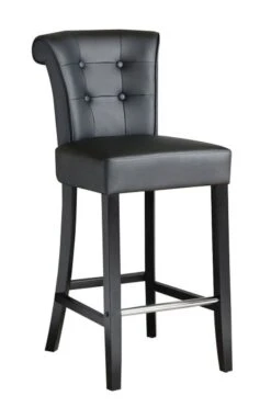 Positano Bar Stool With Back Ring - Black PU Leather 7 Positano Bar Stool With Back Ring - Black PU Leather -Furniture Sale Store positano barstool black legs black pu lifestyle 01 web 1 1