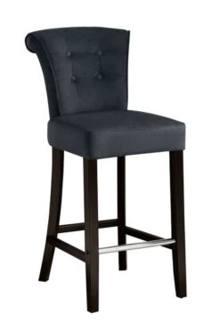 Positano Bar Stool With Back Ring - Black Velvet -Furniture Sale Store positano barstool black legs black velvet lifestyle 01 web 1