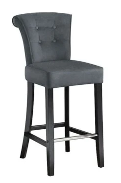 Positano Bar Stool With Back Ring - Smoke -Furniture Sale Store positano barstool black legs smoke cutout 01 web