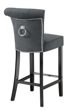 Positano Bar Stool With Back Ring - Smoke