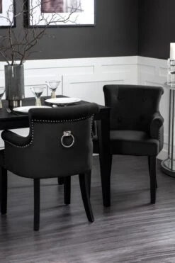 Positano Carver Chair With Back Ring - Black Velvet 8 Positano Carver Chair With Back Ring - Black Velvet -Furniture Sale Store positiano carver chair black black legs ls web