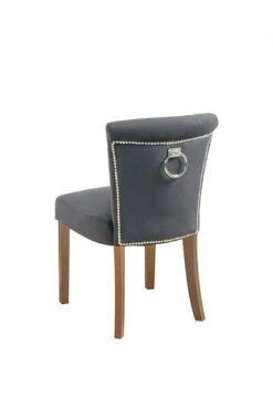 Positano Dining Chair With Back Ring - Smoke - Natural Legs