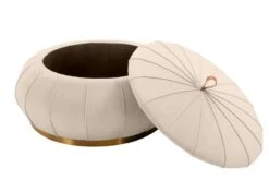 Pumpkin Storage Ottoman - Chalk - Brass Base -Furniture Sale Store pumpkin ottoman chalk brass cutout 02 web