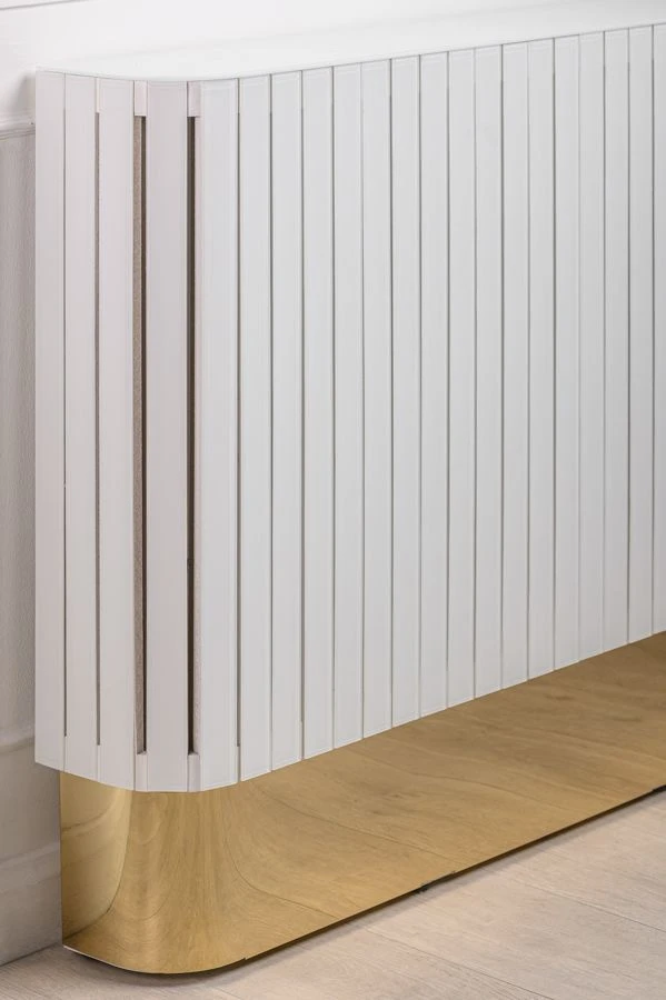 Anastasia White Glass Radiator Cover - Brass 4 Anastasia White Glass Radiator Cover - Brass - Image 2