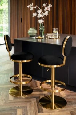 Ravello Bar Stool - Brass - Black -Furniture Sale Store ravello bar stool black web