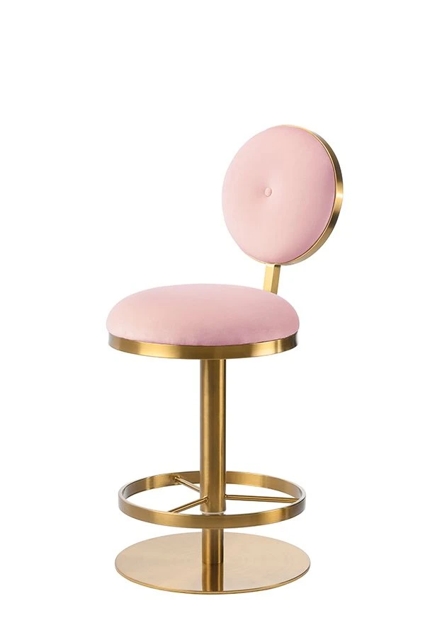 Ravello Bar Stool - Brass - Blush Pink 3 Ravello Bar Stool - Brass - Blush Pink