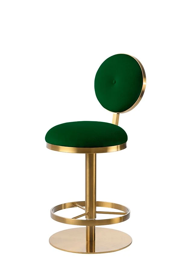 Ravello Bar Stool - Brass - Bottle Green 3 Ravello Bar Stool - Brass - Bottle Green