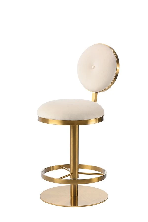 Ravello Bar Stool - Brass - Chalk 3 Ravello Bar Stool - Brass - Chalk