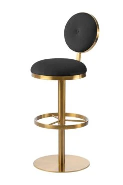 Ravello Bar Stool - Brass - Black -Furniture Sale Store ravello barstool cutout 1 black web