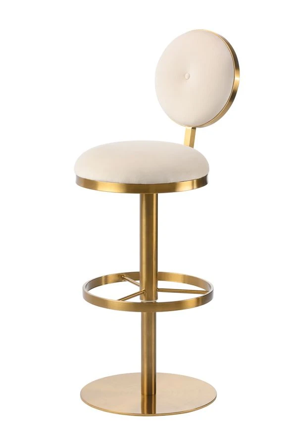 Ravello Bar Stool - Brass - Chalk 5 Ravello Bar Stool - Brass - Chalk - Image 3