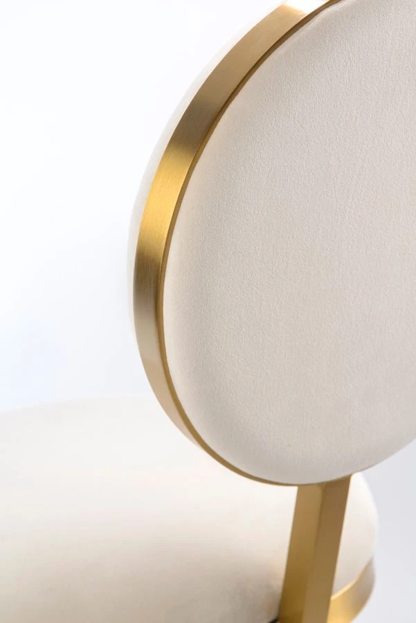 Ravello Bar Stool - Brass - Chalk 7 Ravello Bar Stool - Brass - Chalk - Image 5