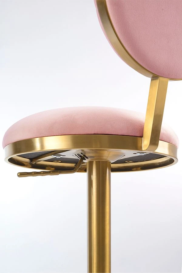 Ravello Bar Stool - Brass - Blush Pink 7 Ravello Bar Stool - Brass - Blush Pink - Image 5