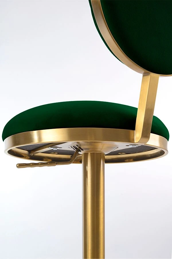 Ravello Bar Stool - Brass - Bottle Green 7 Ravello Bar Stool - Brass - Bottle Green - Image 5
