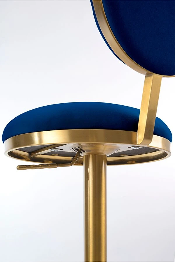 Ravello Bar Stool - Brass - Navy Blue 7 Ravello Bar Stool - Brass - Navy Blue - Image 5
