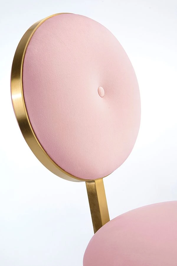 Ravello Bar Stool - Brass - Blush Pink 8 Ravello Bar Stool - Brass - Blush Pink - Image 6