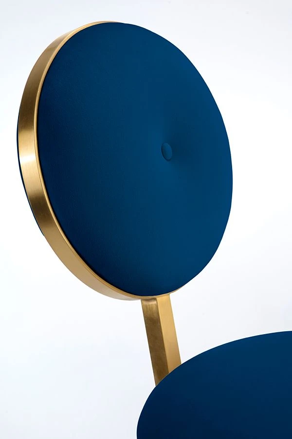 Ravello Bar Stool - Brass - Navy Blue 8 Ravello Bar Stool - Brass - Navy Blue - Image 6