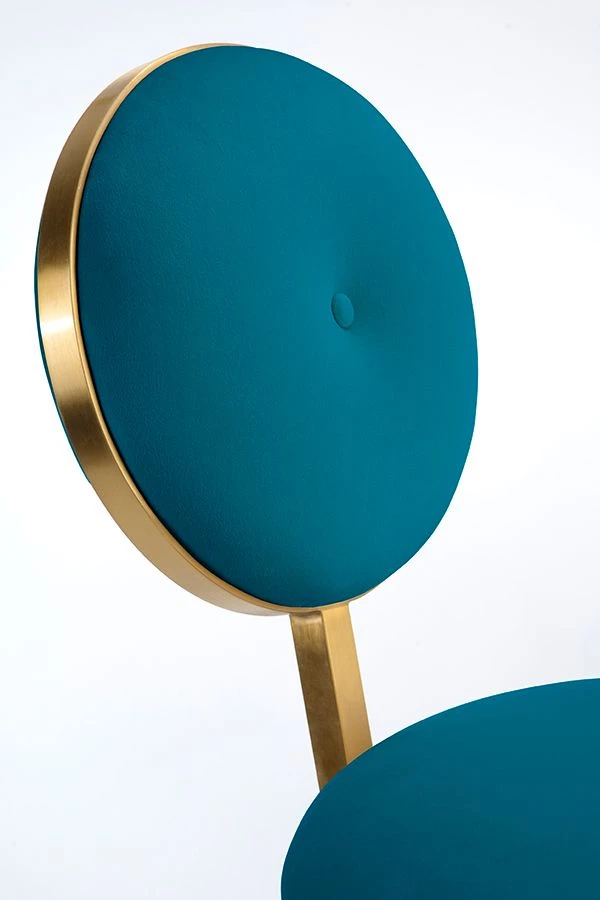 Ravello Bar Stool - Brass - Teal 8 Ravello Bar Stool - Brass - Teal - Image 6