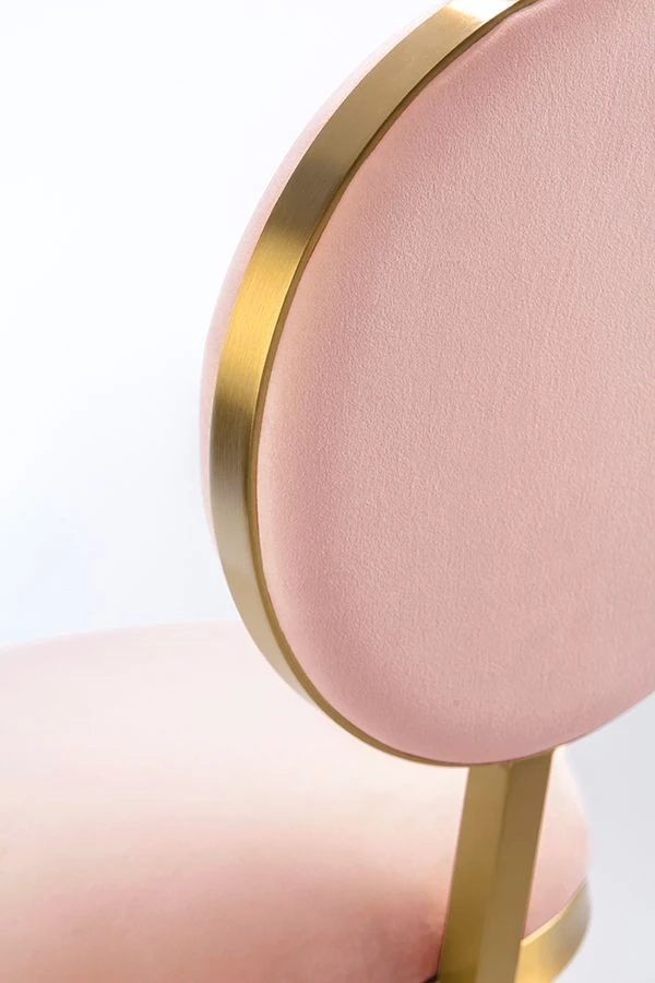 Ravello Bar Stool - Brass - Blush Pink 9 Ravello Bar Stool - Brass - Blush Pink - Image 7