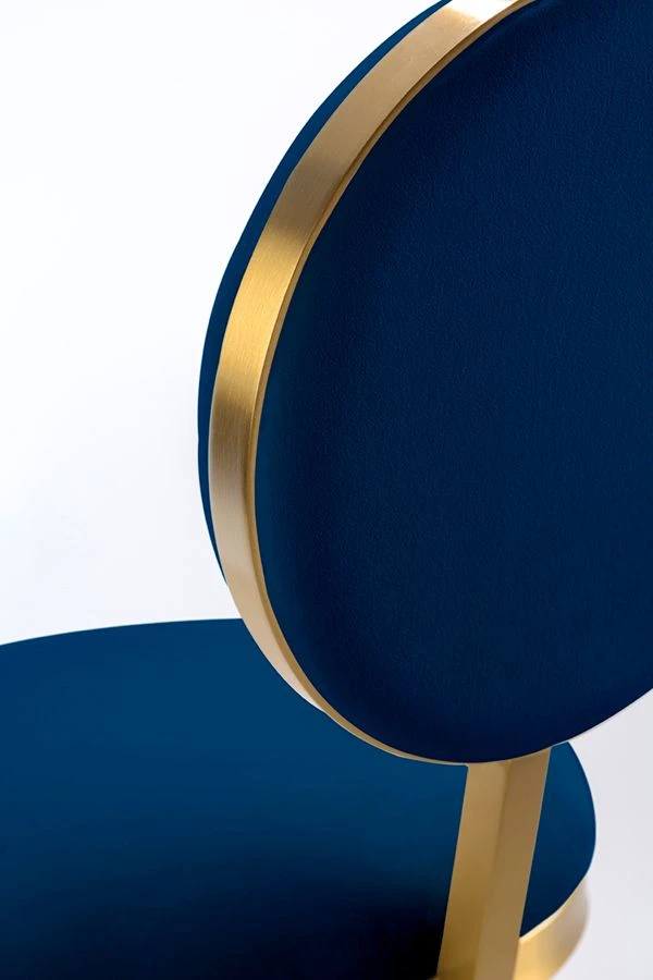 Ravello Bar Stool - Brass - Navy Blue 9 Ravello Bar Stool - Brass - Navy Blue - Image 7