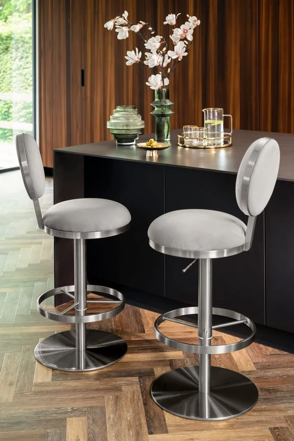 Ravello Bar Stool - Silver - Dove Grey 4 Ravello Bar Stool - Silver - Dove Grey - Image 2