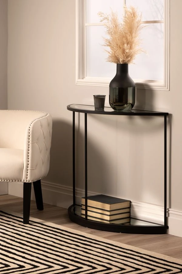 Rippon Black Curved Console Table 4 Rippon Black Curved Console Table - Image 2