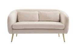 Roanna Two Seat Sofa - Chalk - Silver + Brass Legs 10 Roanna Two Seat Sofa - Chalk - Silver + Brass Legs -Furniture Sale Store roanna two seat j 1145 chalk with brass legs front view web