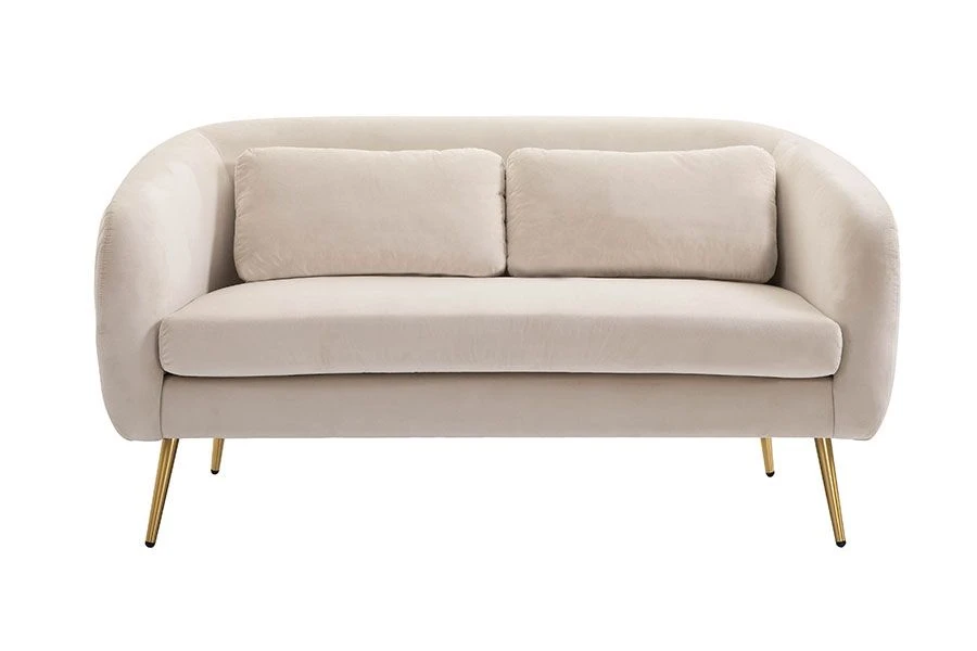Roanna Two Seat Sofa - Chalk - Silver + Brass Legs 5 Roanna Two Seat Sofa - Chalk - Silver + Brass Legs - Image 3