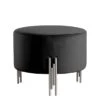 Rubell Large Stool Black Silver Base -Furniture Sale Store rubell large stool silver black cutout web