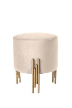 Rubell Stool Chalk Brass Base