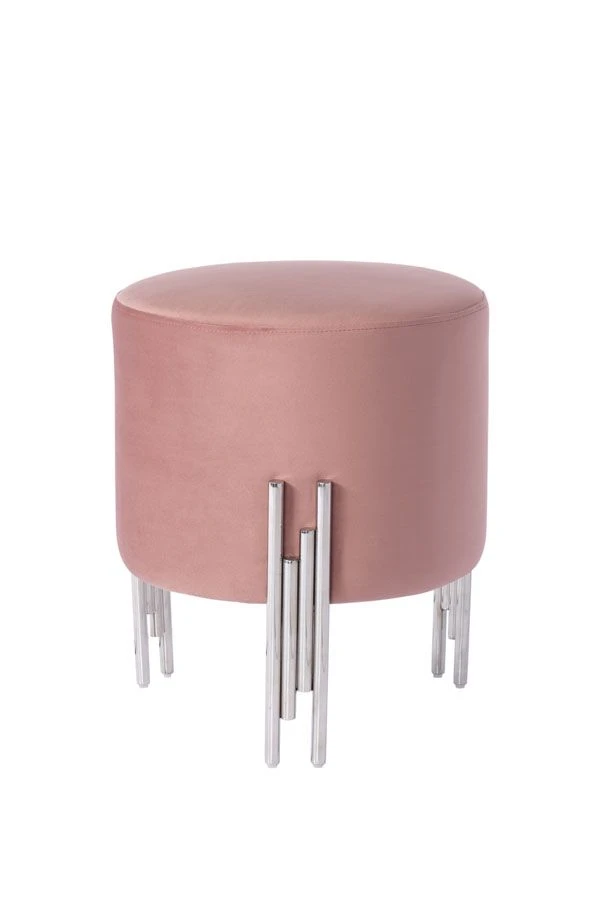 Rubell Stool Blush Pink Silver Base 3 Rubell Stool Blush Pink Silver Base