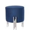 Rubell Stool Navy Silver Base -Furniture Sale Store rubell stool chrome navy webready