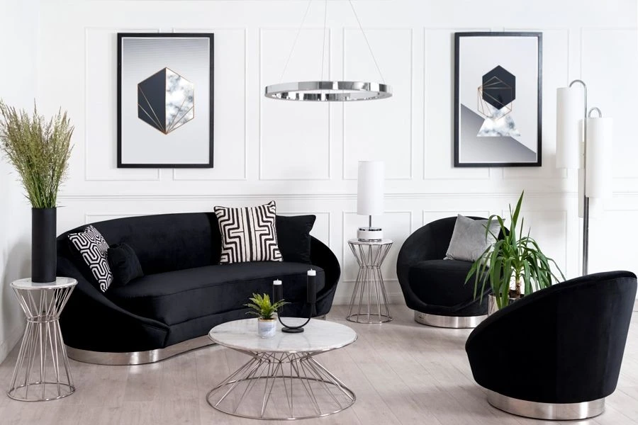 Selini Three Seat Sofa - Black 4 Selini Three Seat Sofa - Black - Image 2