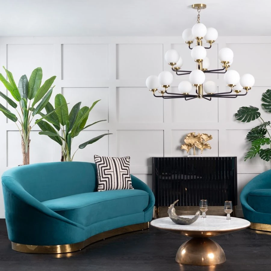 Selini Three Seat Sofa - Peacock 4 Selini Three Seat Sofa - Peacock - Image 2