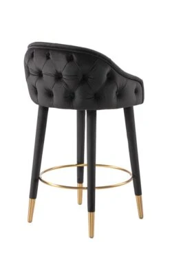 Sophia Counter Stool – Black - Brass Caps -Furniture Sale Store sophia black brass back cutout web 1