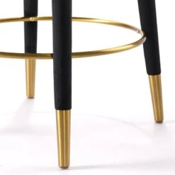 Sophia Counter Stool – Black - Brass Caps -Furniture Sale Store sophia black brass detail 1 web 1