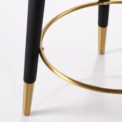 Sophia Counter Stool – Black - Brass Caps -Furniture Sale Store sophia black brass detail 2 web 1