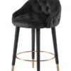 Sophia Counter Stool – Black - Brass Caps -Furniture Sale Store sophia black brass front cutout web 1