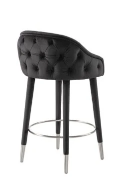 Sophia Counter Stool - Black - Silver Caps -Furniture Sale Store sophia black silver back cutout web