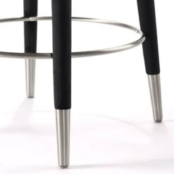 Sophia Counter Stool - Black - Silver Caps -Furniture Sale Store sophia black silver detail 1 web
