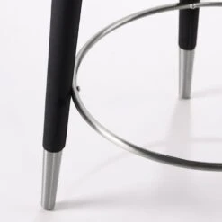 Sophia Counter Stool - Black - Silver Caps -Furniture Sale Store sophia black silver detail 2 web