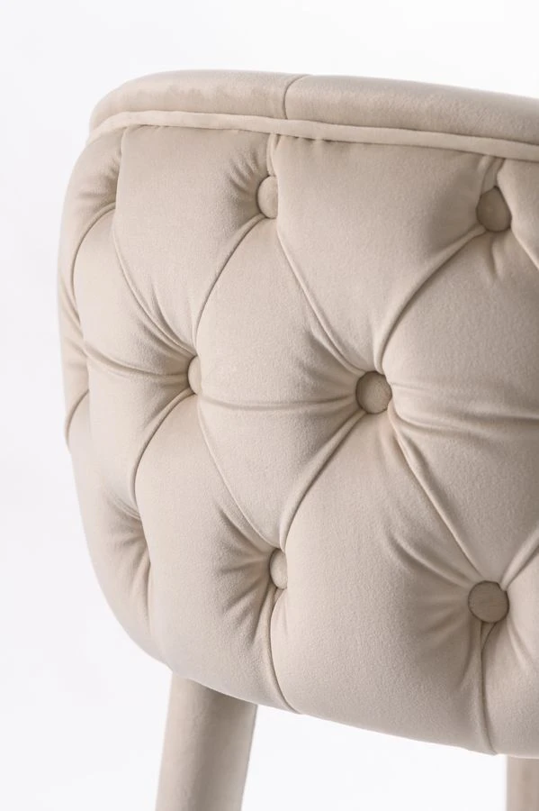 Sophia Counter Stool - Chalk - Brass Caps 6 Sophia Counter Stool - Chalk - Brass Caps - Image 4