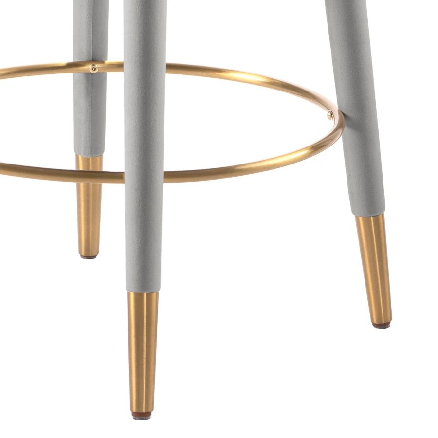 Sophia Counter Stool - Grey - Brass Caps 6 Sophia Counter Stool - Grey - Brass Caps - Image 4