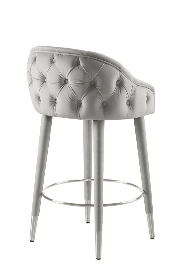 Sophia Counter Stool - Grey - Silver Caps 5 Sophia Counter Stool - Grey - Silver Caps - Image 3