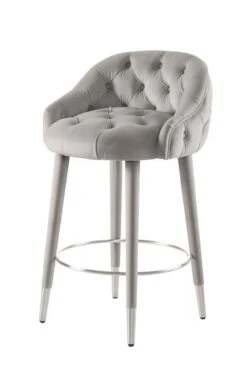 Sophia Counter Stool - Grey - Silver Caps