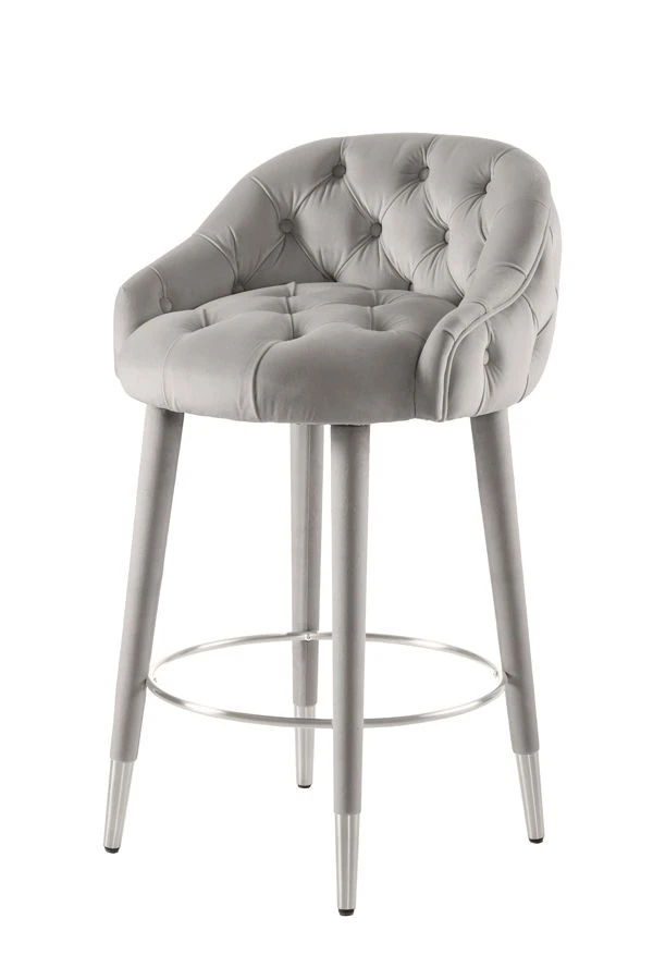 Sophia Counter Stool - Grey - Silver Caps 3 Sophia Counter Stool - Grey - Silver Caps