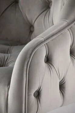 Sophia Dining Chair - Grey - Silver Caps -Furniture Sale Store sophia grey silver detail 1 web