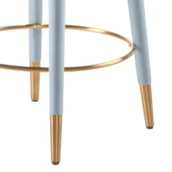 Sophia Counter Stool - Powder Blue - Brass Caps -Furniture Sale Store sophia powder blue brass detail 1 web