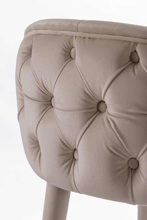 Sophia Counter Stool - Taupe - Brass Caps 7 Sophia Counter Stool - Taupe - Brass Caps - Image 5